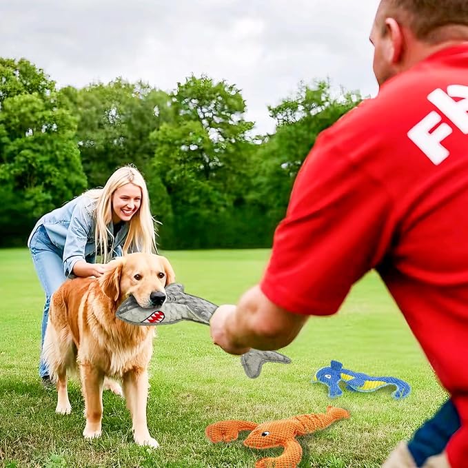 Dog Toy Squeak No Stuffing Toys, 4-Pack Toys for Small Medium Large Breed, Puppy Teething Interactive Toy to Keep Them Busy, Best Christmas Birthday Gift-PurrikoPets