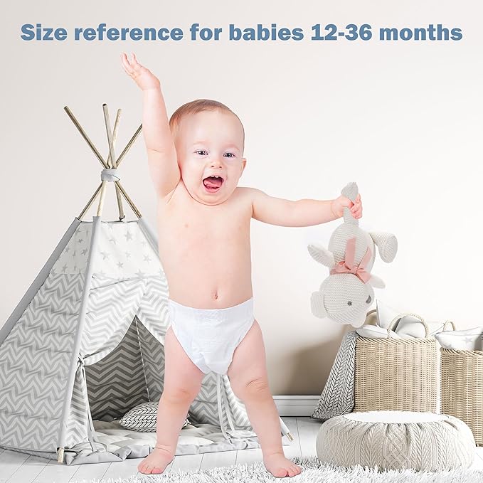 100% Organic Cotton Baby Stuffed Animals White Teddy Bear for Newborn 6.5"-PurrikoPets