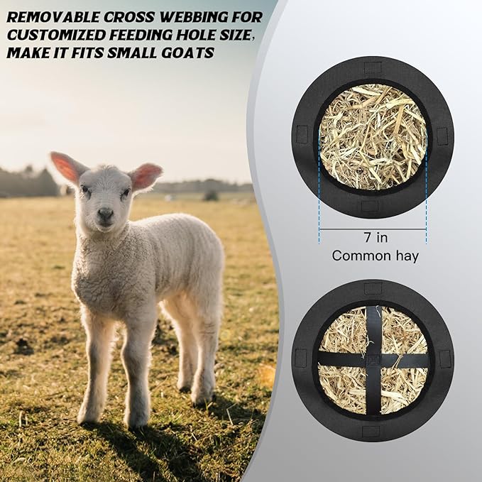 3 PCS Goat Hay Feeder,Hay Bags for Horses,Goats,Donkeys with Reinforced Oxford Fabric and High Strength Metal Clasp,Horse Feeding Supplies with Adjustable Strap for Easy Hanging (3Black)-PurrikoPets