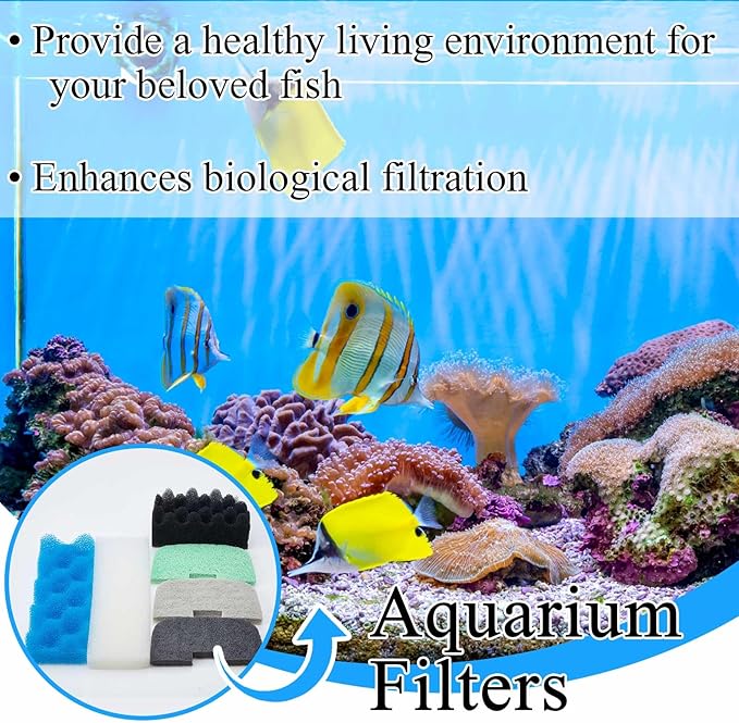 32 Pcs Aquarium Replacement Maintenance Kit Compatible with Fluval 206/207 Filter Media Including Biological Sponge, Ammonia/Phosphate/Nitrite Remover Pad, Aquarium Towel, Grease-PurrikoPets