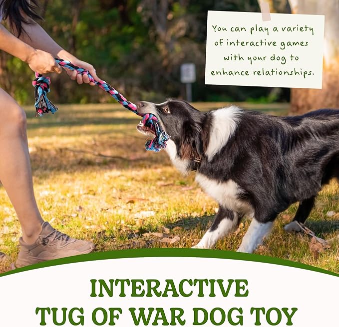 Dog Rope Toy for Large Dogs, Heavy Duty Chew Toys for Aggressive Chewers, Indestructible Durable Cotton Tug of War Rope Toys for Medium to Large Breed Teeth Cleaning-PurrikoPets
