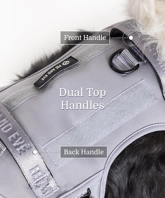 2025 New Edition, Fei & Eve MagEase Dog Harness - 3-Second Magnetic Buckles | 3-Point No-Pull Control | Heavy-Duty 900D Nylon | Dual Safety Handles | Breathable Mesh | Adjustable Fit | X-Large, Gray-PurrikoPets