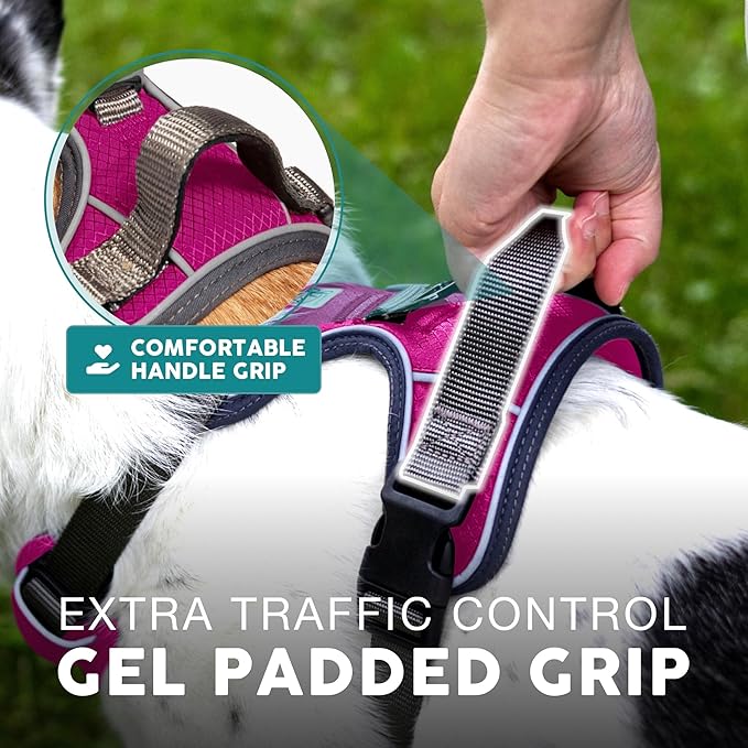 Embark Adventure Dog Harness, Reflective Trim No Pull Dog Harness for Large Dogs - Military Grade Nylon, Front Clip with Gel Lined Handle.-PurrikoPets