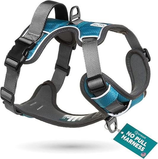 Embark Adventure Dog Harness, Reflective Trim XL Dog Harness for Extra Large Dogs No Pull - Military Grade Nylon, 2 Leash Clips & Gel Lined Handle. Soft & Padded Puppy-PurrikoPets