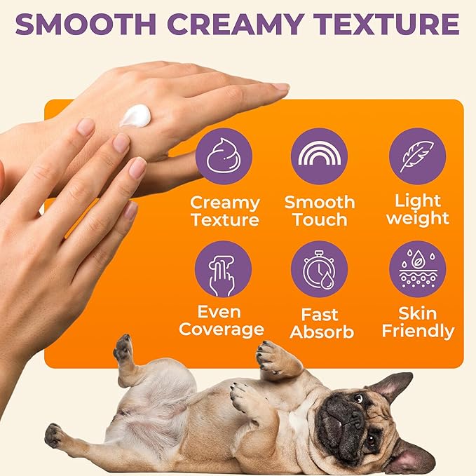 Dog Skin Soother - Dry Itchy Skin Relief & Hot Spots Soothing Cream for Dogs&Cats - Healing Ointment with Colloidal Oatmeal&Manuka Honey - Canine Conditioner Moisturizer with Applicator- 100g-PurrikoPets