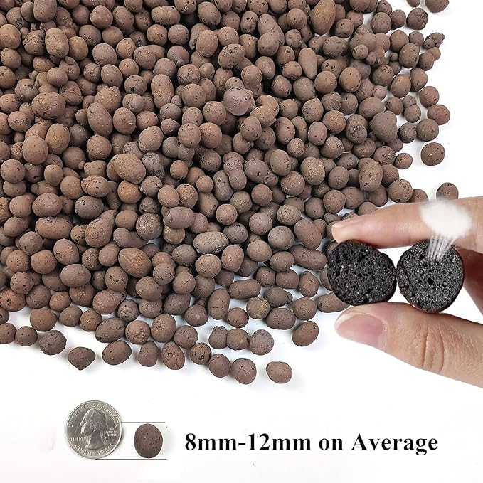2 lbs Clay Pebbles for Plants, 8-12 mm Leca Clay Balls for Indoor Plants, Orchid Potting Mixes, Hydroponic Growing, Aquaponics, Potted Top Dressing and Drainage-PurrikoPets