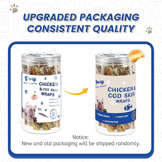 Dog Treat Chicken Wrapped Cod Skins, Fish Chews Rolls for Medium Dogs, Healthy, Rawhide-Free, 12.5 oz-PurrikoPets