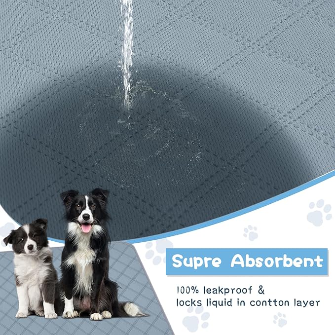 3 Packs Washable Guinea Pig Cage Liners, Waterproof Guinea Pig Pee Pads Reusable Absorbent Bedding Anti Slip Mats for Small Animals Bunny Rabbit Hamster (47 x 24in)-PurrikoPets