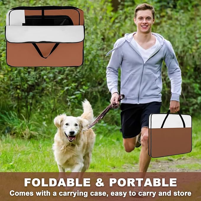 Dog Playpen, Portable Pet Play Pen for Cat, Puppies, Rabbits, Chickens, Foldable Large-Capacity Pet Tent for Indoor/Outdoor Travel Camping Brown-PurrikoPets