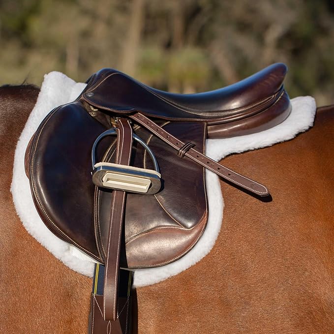 Equinavia Eidsvoll Close Contact English Saddle Pad | Horse Saddle Pad with Shock Absorbing Fleece Top | Hook & Loop Billet Straps, Secure Fit | Breathable for All Riding Styles-PurrikoPets