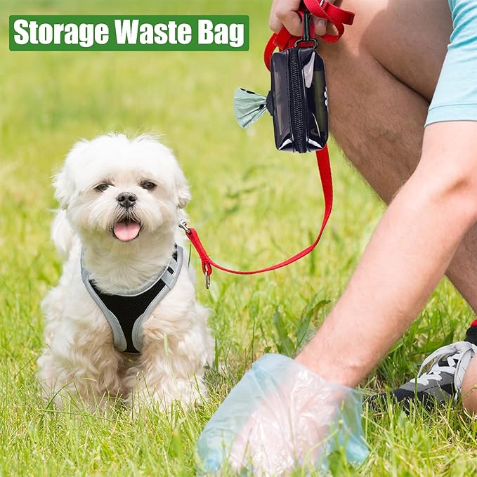Dog Waste Bag Dispenser Poop Bag Dispenser for Leash Accessory dog Poop Bag Holders Fits Dog Leash Include Hand Free Holder, Clear, No-PUXB-PurrikoPets