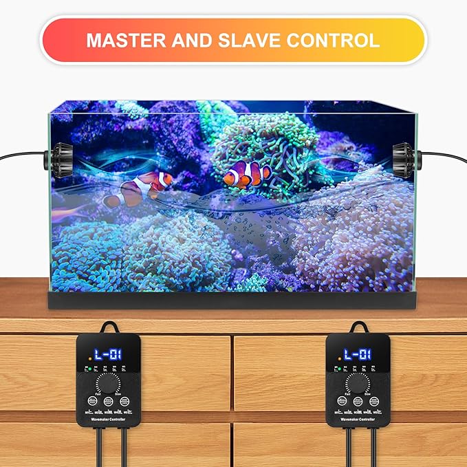 3400GPH Aquarium Wave Maker DC24V Power head with Magnetic Mounting,Wavemaker with Controller for 100-200 Gallon Fish Tanks-PurrikoPets