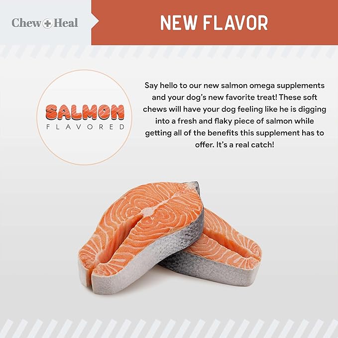 Fish Oil Omega 3 Supplements for Dogs -360 Soft Chew Treats for Skin and Coat -Salmon Oil Blend of Fatty Acids, Omega 3, 6, Vitamins, Antioxidants -Made in USA (2 Packs of 180, Salmon Flavor)-PurrikoPets