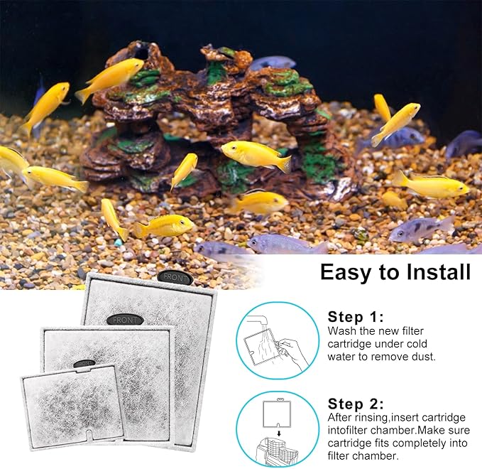 8 Pack Medium Filters Cartridges Compatible with Aqueon Fish Tank Filter Cartridges Compatible with Aqueon QuietFlow LED PRO Power Filter Size 10/Power Filter Size 10/E Internal Power Filter Size 20-PurrikoPets