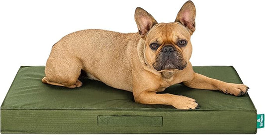 FurHaven Cooling Dog Bed – Medium Foam Mattress for Joint Pain Relief, Waterproof Liner, Removable Washable Cover, Durable for Outdoor Use, Deluxe Grid Indoor/Outdoor Bed – Green, Medium-PurrikoPets
