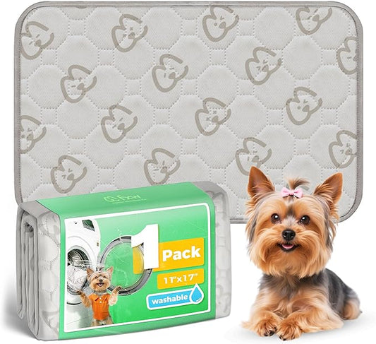 FXW Washable Pee Pads for Dogs, Puppy Pads with Super Absorbent, Specifically Designed for 18inch Cages, 17" × 11" Rectangle, Khaki, 1 Pack-PurrikoPets