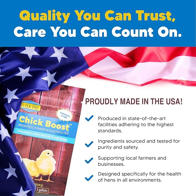 Flock PRO Chick Boost Probiotic - Probiotics, Vitamins, Minerals and Electrolytes for Chickens | Chicken Vitamins and Supplements for All Poultry - 3Oz-PurrikoPets