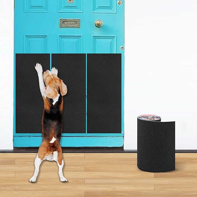 120 Grit Pet Nail Self Adhesive Replacement Emery Paper - Suitable for Small and Dogs with Long Quicks - Scratch Alternatives to Cat and Dog Nail Clippers (10in*13ft, Black, 120 Grit)-PurrikoPets