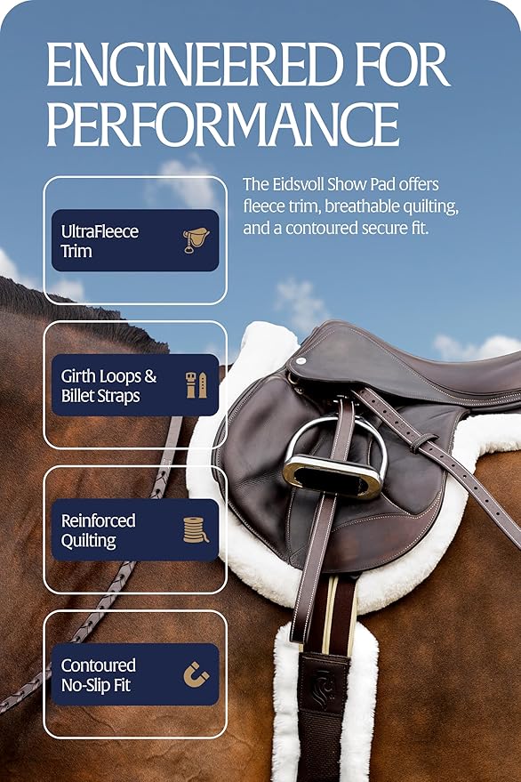 Equinavia Eidsvoll Shaped English Saddle Pad for Show Jumping with Ultra Fleece Trim-PurrikoPets