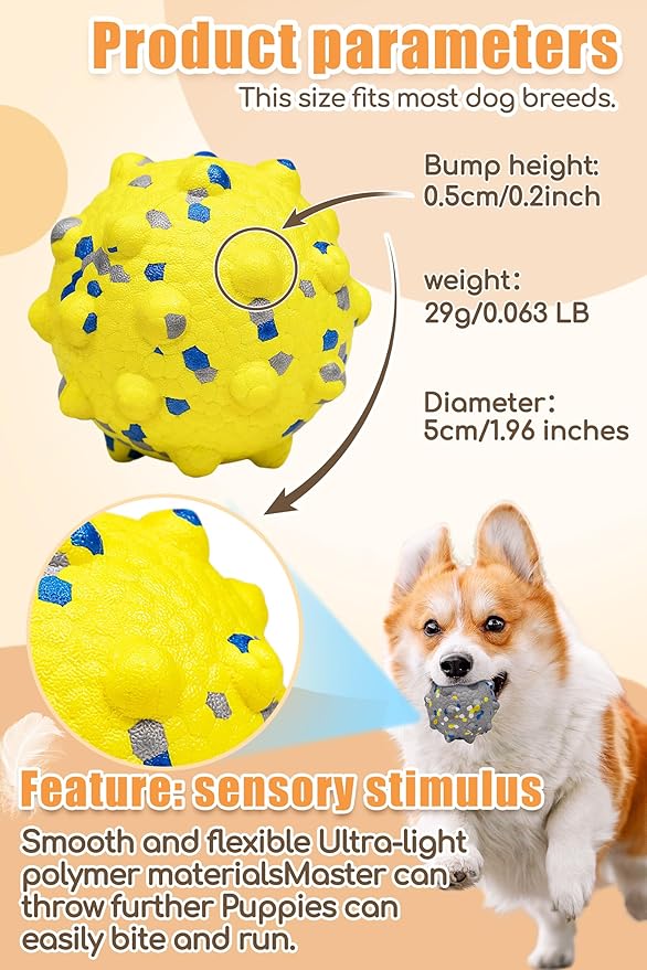 Dog Tennis Balls for Aggressive Chewers, Indestructible Durable Bouncy Interactive Toy for Dogs Fetch Game Lightweight Floating Outdoor Training(4Pcs Small)-PurrikoPets