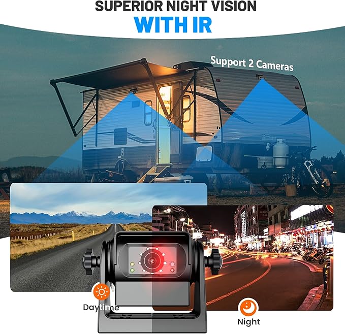 EWAY Wireless WiFi Magnetic Hitch Backup Camera 1080P HD Rechargeable Battery Powered No Wiring Rear View Reverse Monitoring Camera for Car Truck Pickup RV Camper 5th Wheel Horse Trailer Boat Trailer-PurrikoPets