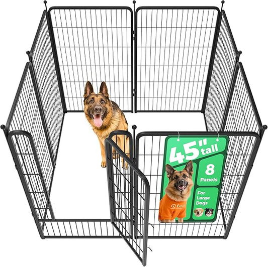 FXW Rollick Unleashed Dog Playpen for Indoor, Yard, RV Camping, 45 inch 8 Panels for Large Dogs│Patented-PurrikoPets