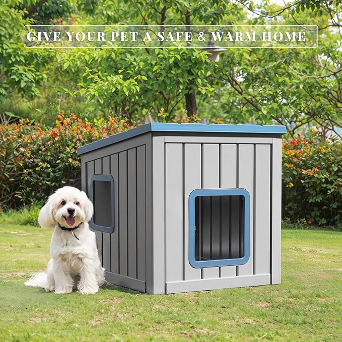 DRATO Dog House Indoor and Outdoor with Weatherproof Roof Removable Floors for Small to Middle Sized Dogs Easy to Assemble-PurrikoPets