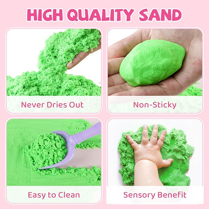21 PCS Pet Sensory Bin, Dog & Cat Sandbox with Sand & Box, Play Sand Art Toys Kit, Pet Care Play Set, Beach Toys for Kids Ages 4-8, Birthday Gift Girls Boys 3 4 5 6 7 Years Old-PurrikoPets