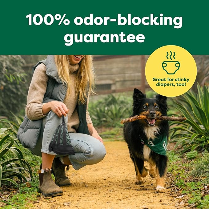 Earth Rated Odor-Blocking Poop Bags for Dogs with 3X Protect, Guaranteed to Block Smells & Leak-Proof Performance, Conceals Smell & Mess, Unscented, 108 Count-PurrikoPets