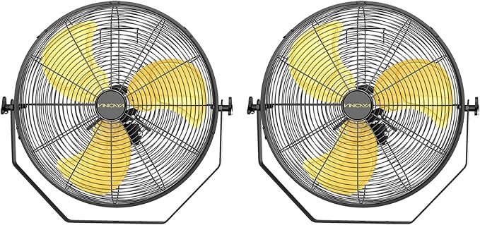 20 Inch Industrial Wall Mount Fan with 2 Pack, 5200 CFM Industrial Metal Wall Fans with Poweful Motor, 3 Speed, Heavy Duty Construction Indoor for Warehouse, Workshops, and Garage, UL Listed-PurrikoPets
