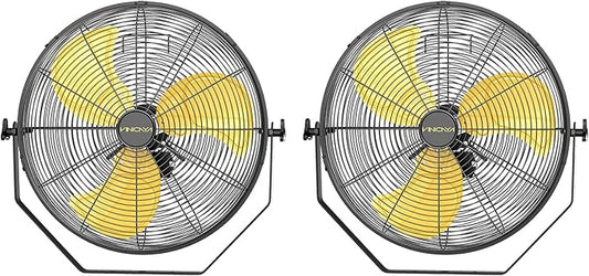 20 Inch Industrial Wall Mount Fan with 2 Pack, 5200 CFM Industrial Metal Wall Fans with Poweful Motor, 3 Speed, Heavy Duty Construction Indoor for Warehouse, Workshops, and Garage, UL Listed-PurrikoPets