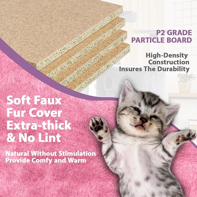 70 inches Cat Tower for Indoor Cats Multi-Level Cat Condos for XL Cat Tree Cat Climbing Tower with Scratching Posts, Hanging Toys,Pink-PurrikoPets