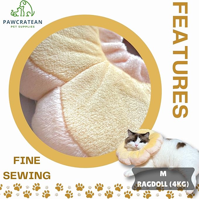 Adjustable Comfy Flower Style Elizabeth Collar for Cats Puppies Soft Recovery Cone Pet Protective Neck Collar (Yellow, Small)-PurrikoPets