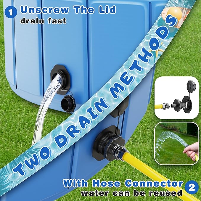 Foldable Dog Swimming Pool, Totiro 91"x16" Oversize Collapsable Hard Plastic Portable Bathing Tub for Pet Dog Kiddie Pool Indoor and Outdoor Leakproof PVC Play Pool for Large Dogs Pets Puppy Kids Blue-PurrikoPets