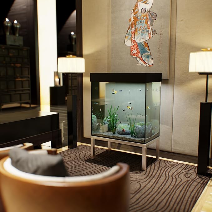 18 in X 30 in. Aquarium Stand | Industrial Style Aluminum Fish Tank Base with Open Frame Design-PurrikoPets