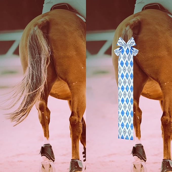 6 Pcs Horse Tail Bag Breathable Guard 22" Slip on Horse Care Tail Wrap 2 Strand Closure Straps Grooming Supplies to Keep from Dirt Breakage Rubbing 6 Designs(Aesthetic Style)-PurrikoPets