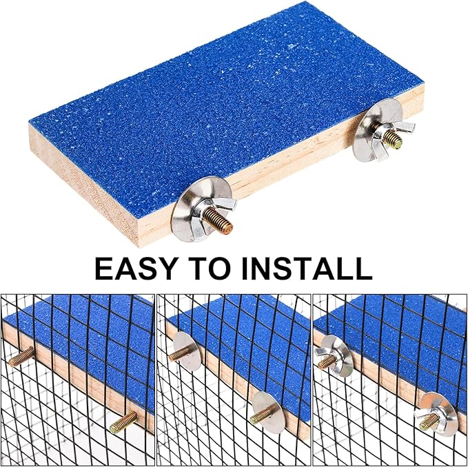 8 Pcs Bird Perch Stand Toy, Colorful Wood Parrot Perch Stand Platform Paw Grinding Stick, Bird Cage Accessories for Budgies,Parakeet,Cockatiel, Lorikeet, Conure-PurrikoPets