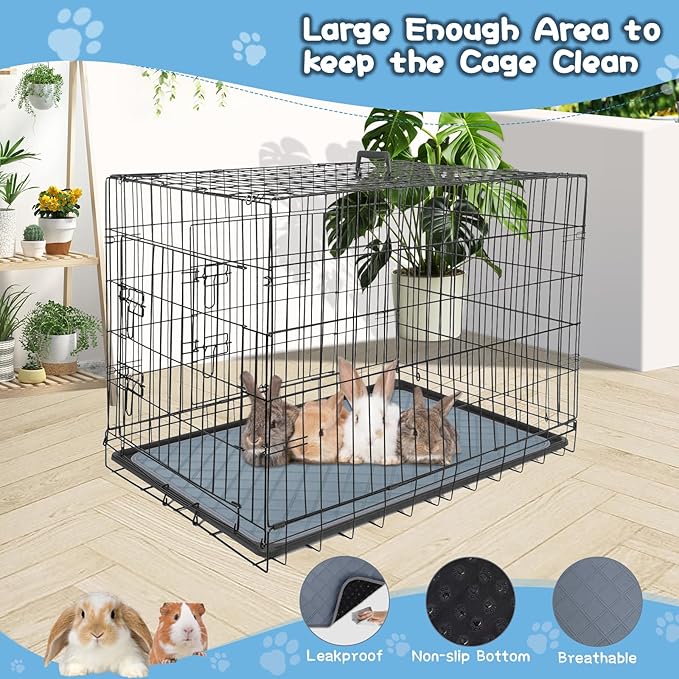 6 Packs Washable Guinea Pig Cage Liners, Waterproof Guinea Pig Pee Pads Reusable Absorbent Bedding Anti Slip Mats for Small Animals Bunny Rabbit Hamster (24 x 18in)-PurrikoPets