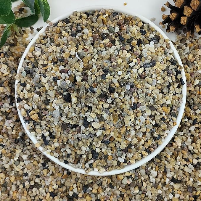 20lbs Aquarium Gravel, 1/8"(2-4mm) Natural River Rocks Succulent Cactus Pea Gravel for Plants, Fish Tank, Decorative Pebbles for Gardening, Flower Pots, Vase Fillers, Landscaping-PurrikoPets