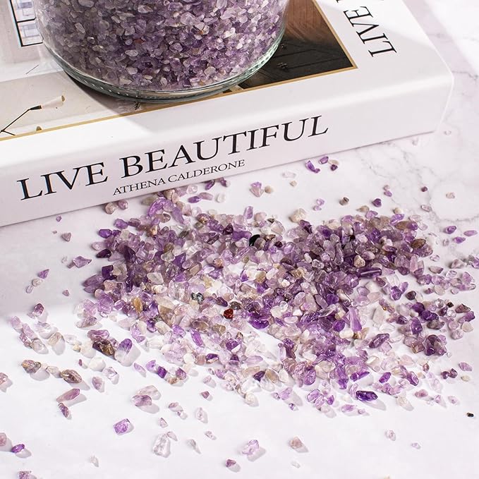 3 Lb Amethyst Crushed Stones Quartz Crystals Chips Bulk, Natural Tumbled Healing Stones for Decorative Fish Tank Vase Fillers Aquarium Gravel Rocks-PurrikoPets