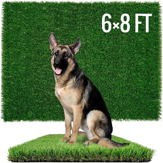 Fake Grass for Dogs to Pee On, Artificial Turf for Dogs, Grass Pee Pad for Dogs Potty Training, Premium 6x8FT Extra Large, Indoor Outdoor Turf Grass Pad for Dogs-PurrikoPets