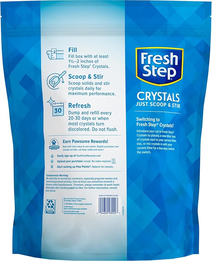 Fresh Step Crystals, Premium Cat Litter, Scented, 8 Pounds, Pack of 2 (Package May Vary)-PurrikoPets