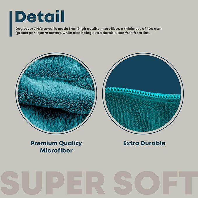 Extra Large Dog Towel Soft Absorbent Bath Pet Towels for Drying Dogs, Elastic Terry Microfiber Soft Towel, Machine Washable, Quick Dry, Multipurpose (L, XL, 2XL) (Green, L)-PurrikoPets