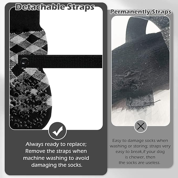 EXPAWLORER Anti Slip Dog Socks to Prevent Licking Paws, Dog Shoes for Hot Pavement, Dog Booties for Small Medium Large Senior Dogs, Traction Control Boots & Paw Protectors for Hardwood Floors-PurrikoPets
