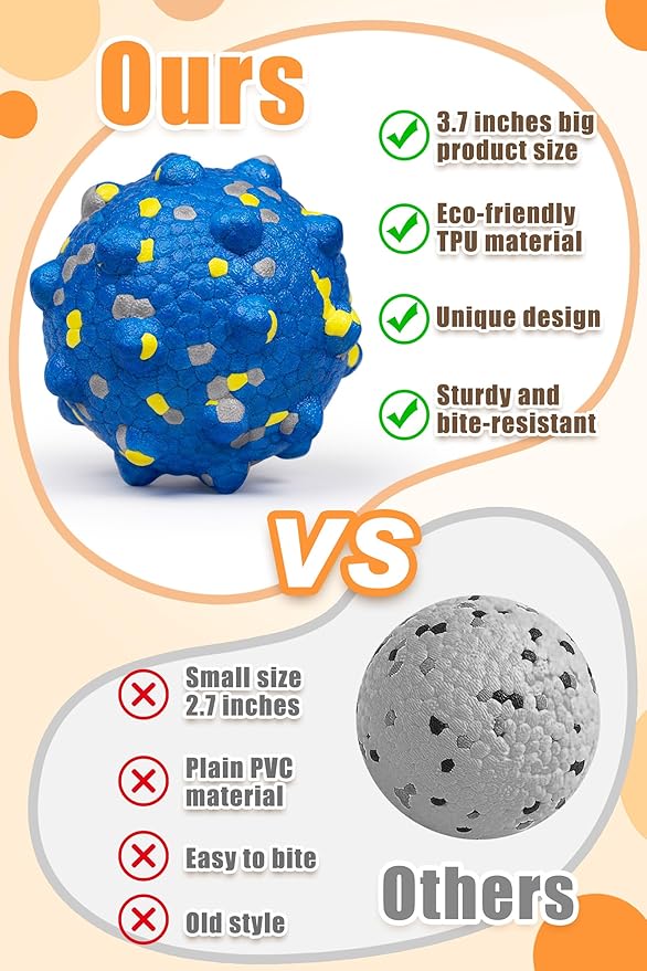 1.96'' Dog Balls for Dogs Aggressive Chewers Indestructible Tennis Durable Bouncy Interactive Dog Toy Balls for Fetch Game Floating Training(Blue Small)-PurrikoPets