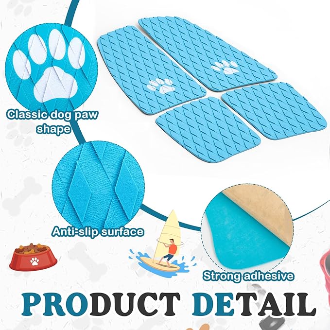 Dog Traction Pad Dog Paddle Board Kayak Accessories 21.2 x 15.3 Inch Non Slip Deck Grip Mat Surfboard Traction Good Grip EVA Foams for SUP Skimboard Paddleboard Surfboard-PurrikoPets