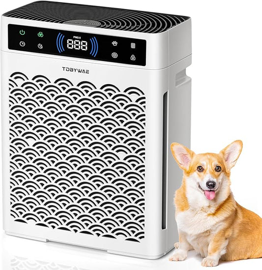 Air Purifiers for Home, Large Room up to 3000 Ft², HEPA Air Purifier for Home Pets with Filter, Air Quality Sensor, Timer, Air Cleaner for Bedroom, Dorm Room, Pet Hair, Office-PurrikoPets