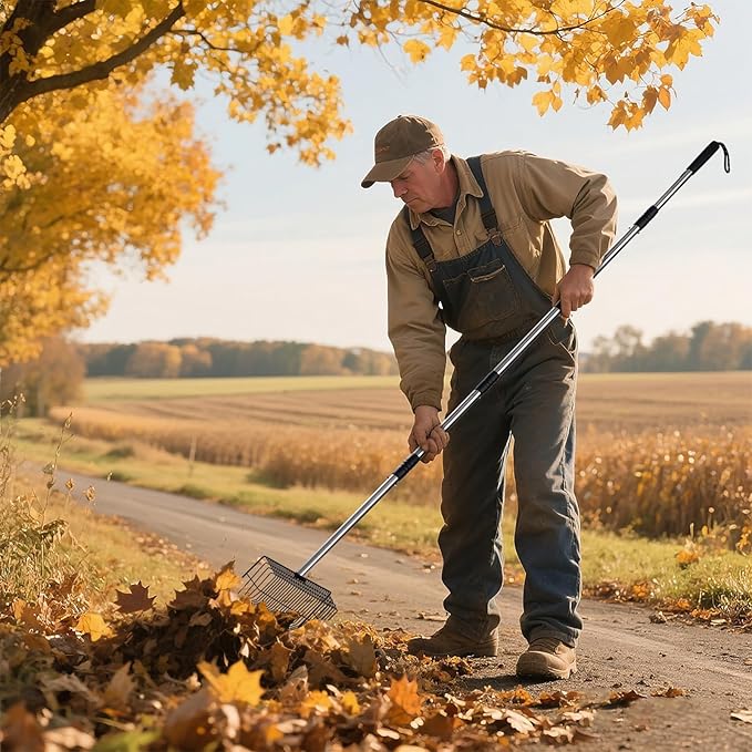 10 inch Large Chicken Poop Scooper,4 in1 Chicken Coop Poop Shovel,Adjustable 32" to 67" Stainless Steel Chicken Coop Scoop,Litter Sifting Shovel Poop Scooper for Chicken Coop Pet Waste-PurrikoPets