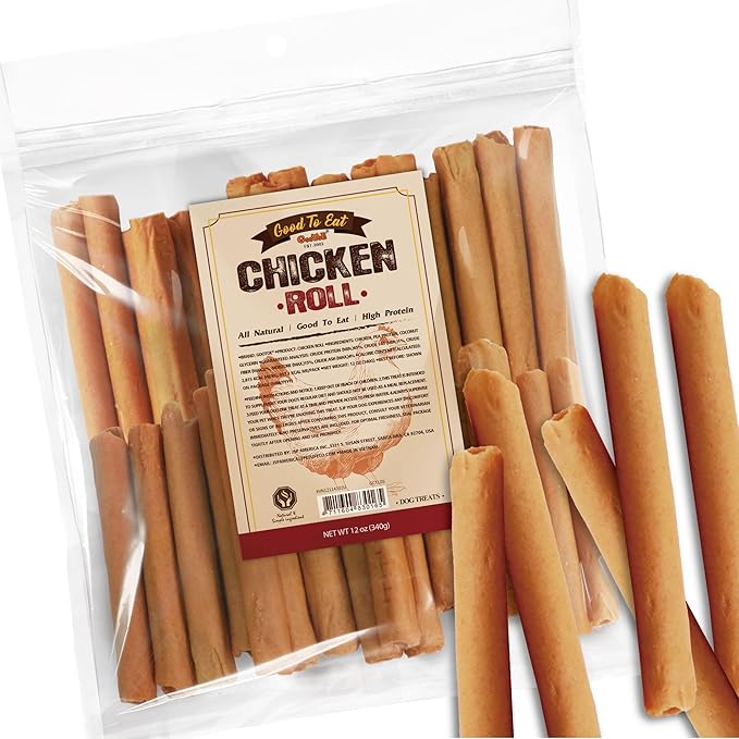 Gootoe Chicken Dog Treats – Chicken Roll 12oz – All Natural, Grain-Free, Low Fat, Premium Training Chews, Healthy & Easily Digestible-PurrikoPets