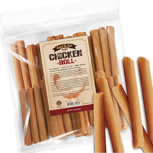 Gootoe Chicken Dog Treats – Chicken Roll 12oz – All Natural, Grain-Free, Low Fat, Premium Training Chews, Healthy & Easily Digestible-PurrikoPets